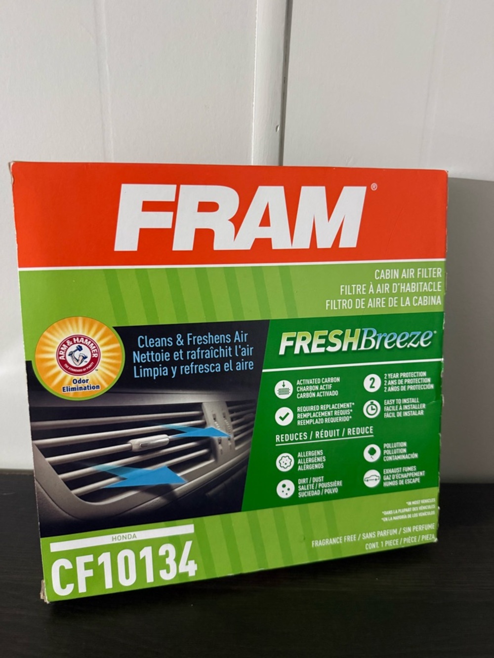 FreshBreeze Cabin Air Filter CF10134 - Green/Orange